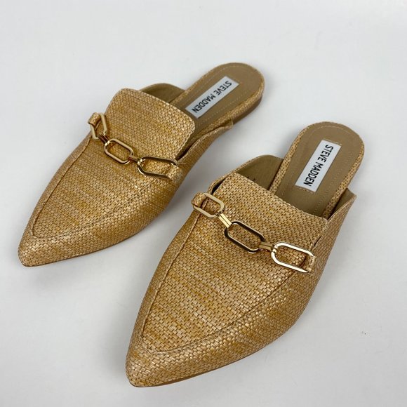 Steve Madden Tan Raffia Chain Detail 